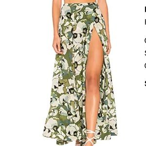 Free People Hot Tropics Maxi Skirt in Moss Size 0
